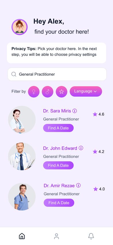 Teen — doctor selection, an earlier iteration