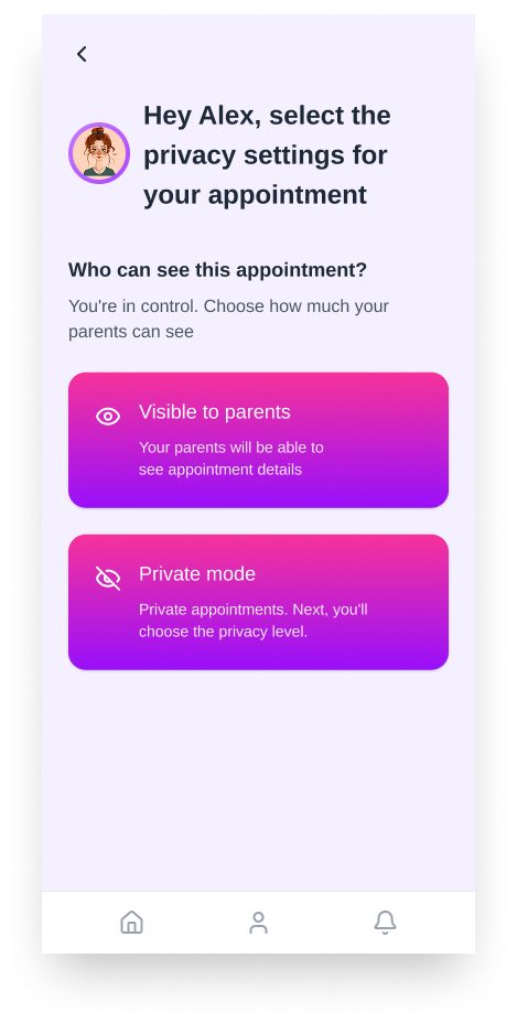 Teen — privacy mode selection