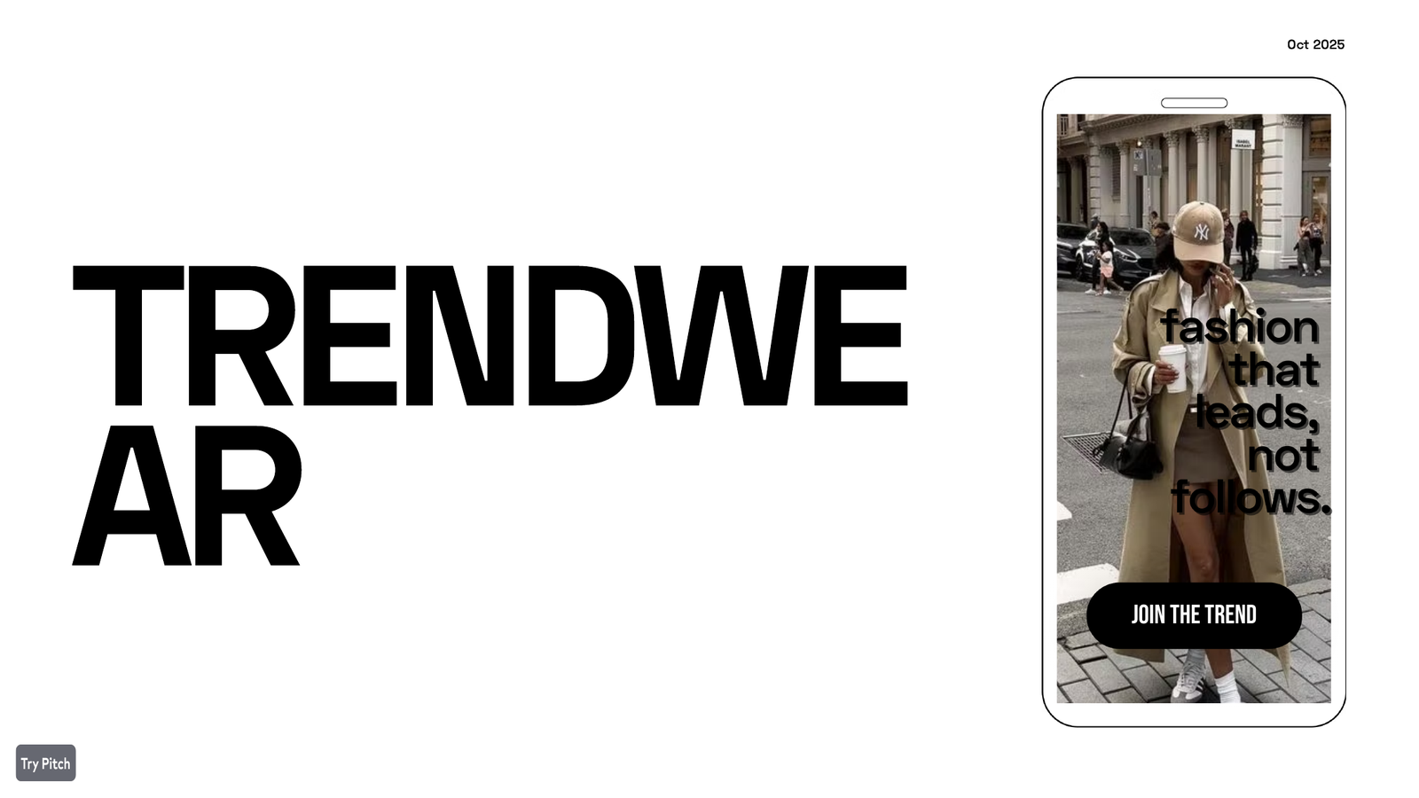 TrendWear pitch deck cover — fashion that leads, not follows